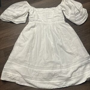 Abercrombie & Fitch White Puff Sleeve Dress